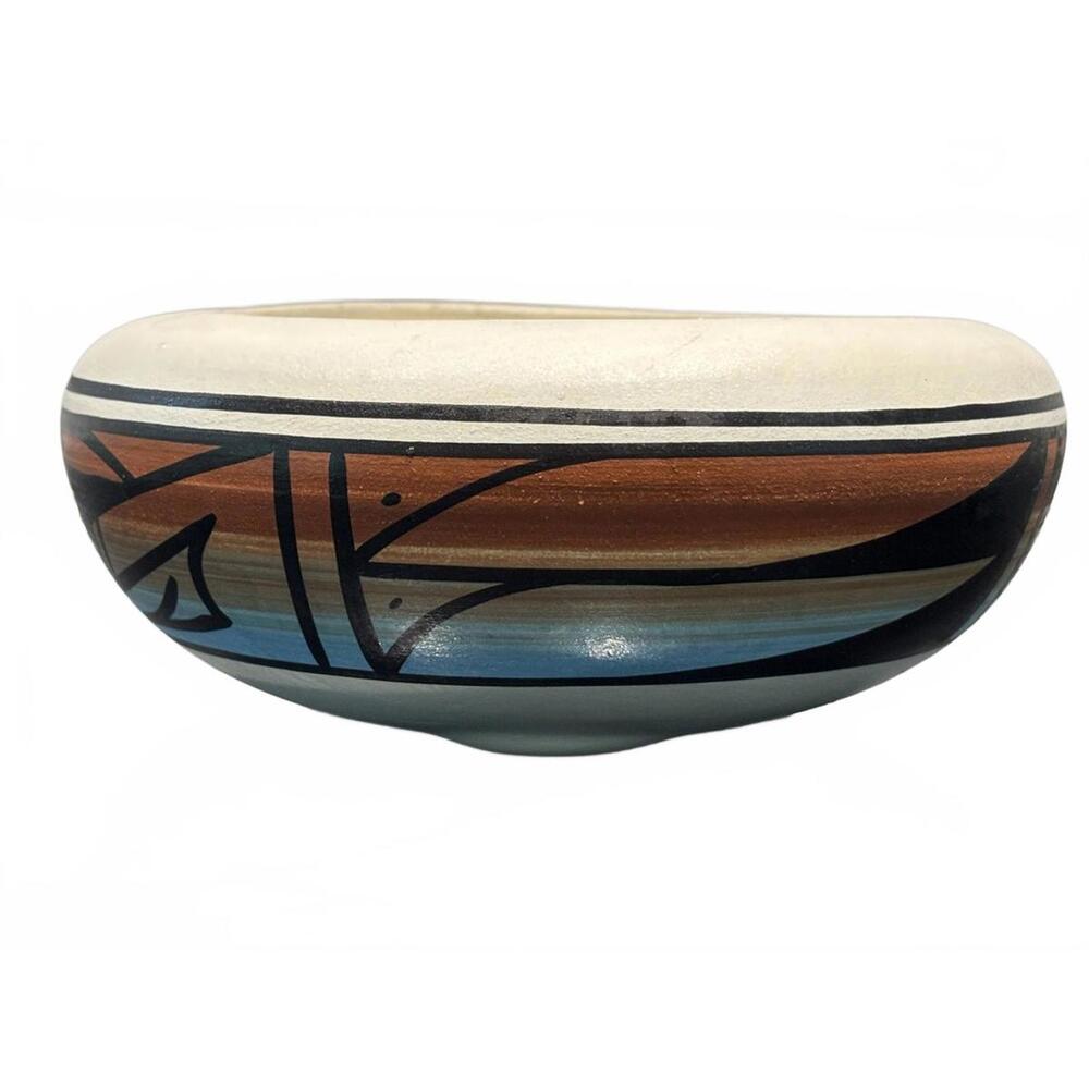 Vintage Navajo Hand-Painted Pottery Bowl‎ Southwest Signed Native American Art